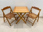 MOBILIÁRIO - Conjunto de mesa e 2 cadeira, estilo barzinho 73x60x60 cm.