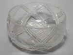 Bowl em cristal europeu translúcido lapidado com faixas diagonais e geométricos. Alt. 11 x Diam.  21cm.