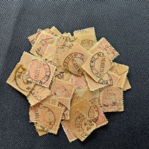 Regular Nº80 - Cabecinha - Lote de 100 selos carimbados para estudo