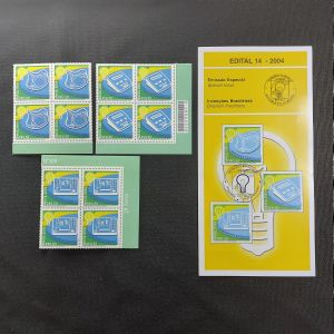 Invenções Brasileiras - C2581/2583 - Três quadras sem carimbo + edital sem selo