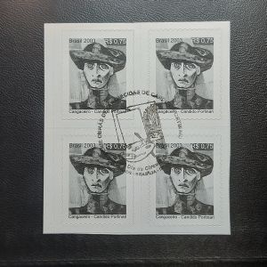 Candido Portinari - Obras Desaparecidas - 828 - Cangaceiro - Quadra com carimbo de 1º dia