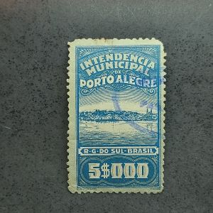 Selo - 5.000 réis - Independência Municipal - Porto Alegre - Usado