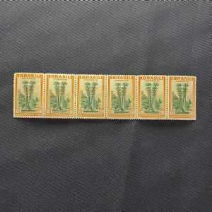 Tira de 6 selos - 300 réis da serie Turismo - catálago marca R$180,00