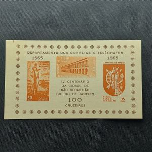 Bloco - B-16 - Ano 1965 - 4º Centenário do Rio de Janeiro - catálago marca R$70,00
