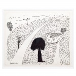José Antônio da Silva (1909-1996). Fazenda. Desenho a nanquim. Assinado, cie e datado de 1992. 20 x 24 cm. Solicite o certificado de autenticidade da galeria Ricardo Von Brusky.
