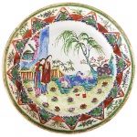 Prato em porcelana Cia. das Índias. China, Qing, Daoguang (1821-1850). 24,5 cm de diâmetro. (Devido a fragilidade desse lote, seu envio só será realizado através de transportadora especializada).