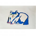 Aldemir Martins (1922-2006). Gato. Serigrafia em prancha solta. P.I. II/X. Assinado e datado de 1986. 50 x 70 cm.