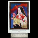 Glauco Rodrigues (1929-2004). Santa Tereza do Menino Jesus da Santa Face, Doutora da Igreja. Afficher, 342/370. Assinado e datado à lápis 1998. (1873-1897). 57 x 48 cm.