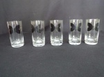 5 Copos Agua Cristal Hering Decorado Borboletas pretas . Medida 11,5 altura x 6 diametro.