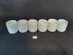 6  xicaras  sem alça em porcelana Branca Friso Prata Steatitta e Pozzani. Medidas 5 cm altura x 4,5 cm diametro.