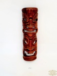 Talha em madeira Selo artesanato de madeira Amazonas - Belém do PA. Medida 35 cm altura x 11 cm comprimento