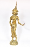 GRANDE escultura em bronze hindu/indiana em bronze polido representando deusa Parvati (mulher de Shiva). Alt 104 cm x 38 cm; Retirada na estrada do Joá com hora marcada.