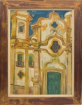 HAROLDO MATTOS - OURO PRETO - 1963 - OST - IGREJA;  Moldura em madeira com pátina dourada. ACIE - ME:89 cm x 70 cm;MI: 72 cm x 52 cm