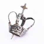 ARTE SACRA - Coroa em metal espessurado à prata para imagem sacra. Medida:  2 cm