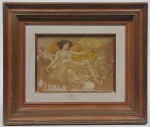 OSCAR PALACIOS (1926). "Nú em Repouso", óleo s/ eucatex, assinado. ME: 56  cm x 46 cm; MI: 22 cm x 30 cm