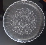 Prato gourmet em vidro com flores - Diâmetro:36 cm