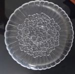 Prato gourmet em vidro com flores - Diâmetro:36 cm