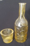 Delicada jarra e pote decorativo em vidro- altura : 22 cm e 7 cm