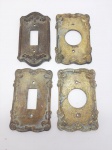 Lote de 4 espelhos de tomada em bronze. MED: 12CM
