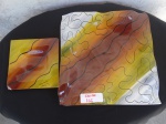 2 Petisqueiras em Pasta de Vidro assinadas. 30x30 cm e 16x16 cm.