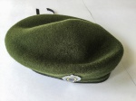 MILITARIA - Boina verde oliva em lã do Exército Brasileiro. Peça apenas para colecionismo, não pode ser utilizada. Tamanho 57.