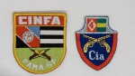 MILITARIA - Lote com dois Emblemas / Patches: Um da Força Aérea Brasileira do CINFA Companhia de Infantaria da Aeronáutica do PAMA de São Paulo e outro da Quarta Cia. Da Policia do Exército.