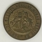 Antiga medalha do Banco de Crédito Real de Minas Gerais S.A. - Lembrança do banco pioneiro de Brasília<br>18-2-1957 - 21-4-1960<br>Mede 3,8cm de diâmetro