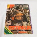 Revista Manchete comemorativa ao Primeiro Campeonato Mundial de Fórmula 1 conquistado pelo Piloto Brasileiro Emerson Fittipaldi, com o disco de vinil com a narração de suas vitórias.