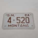 Linda placa de moto dos Estados Unidos do Estado de Montana - mede 18cm de comprimento - Ano de licenciamento 2004 - Tudo em alto relevo - Feita em alumínio