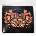 Maravilhosa placa decorativa em alto relevo com tema da Harley Davidson - Fabricada pela Ande Rooney. Mede 38x33cm