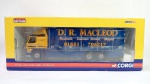 Maravilhoso Caminhão miniatura diecast escala 1/50 fabricado pela afamada CORGI - Modelo CC13520 Volvo FM Box Lorry - D.R. MACLEOD - Na caixa original, linha RIGIDS. O quebra sol foi colado e está solto, necessita ser colado de volta.
