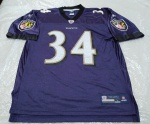 Camisa NFL Equipment  Onfield Reebok  Baltimore Ravens - Ricky Williams #34 - Tamanho G (61cm de largura X80cm de comprimento)  100% nylon  usada  muito bem conservada.