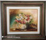 Quadro - ` Vaso de Flor 1 ` - OST - s/assinatura - Mede : CM 78 x 69 cm e SM 49 x 39 cm .