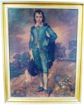 Quadro Gravura  -  Reprodução da Obra do Inglês THOMÁS GAINSBOROUGH - "O menino Azul" de 1770 - Emoldurado . Mede: 80 x64 cm ( C)