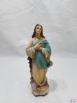 Imagem de Nossa Senhora da conceição em gesso com policromia. Medindo 25,5cm de altura.