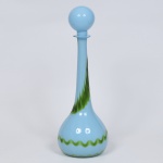 Vintage - garrafa bolha em opalina, nas cores azul e verde, altura 54 cm.