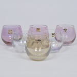 Seis copos para conhaque de cristal feitos à mão, cristallerie Reynoso, med. 9 x 8 cm.