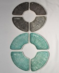 Conjunto de 8 covilhetes de cerâmica, medida 19 x 10 cm.