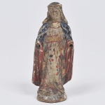 Nossa Senhora - MINIATURA- imagem em madeira policromada, Brasil séc. XVIII. Medida 11 cm.