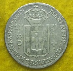 Prata Colônia do Brasil moeda de 80 réis 1781