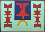 RUBEM VALENTIM, Emblema - Acrílica sobre tela -  35x51 cm - Assinatura no VERSO 1987 - Brasília/DF