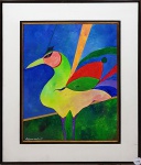 ALDEMIR MARTINS, Pássaro - Acrílica sobre tela - 50x60 cm - ACIE e VERSO