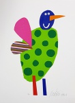 GUSTAVO ROSA,   Série Pássaro - Gravura numerada - 50 x 35 cm -  ACID (Com carimbo no verso do Instituto GUSTAVO ROSA)