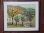 MAYARA S. MOTTA (?) - "Paisagem do Interior", óleo sobre tela, assinado e datado 1977, 22 x 27cm. Moldura em madeira 29 x 34cm.