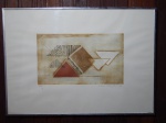 LENA BERGSTEIN (Rio de Janeiro, 1946) - "Arte Geométrica", serigrafia, 9/30, 24 x 40cm. Assinada e datada 1976. Moldura envidraçada 51 x 71cm.
