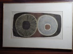 ASSINATURA NÃO IDENTIFICADA - "Abstrato", serigrafia, tiragem 9/50, assinada e localizada Rio de Janeiro, datada de 1979, 58 x 31cm. Moldura envidraçada 80 x 52cm.