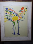 ALDEMIR MARTINS (Aurora, 1922 - São Paulo, 2006) - "Pássaro colorido", litografia assinada a lápis pelo artista, datada 1977, 63 x 47cm. Moldura patinada 81 x 64cm.