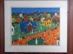 DIONISIO - "Arte Naif", óleo sobre tela, assinado e datado 1976, 48 x 62cm. Moldura em madeira patinada 68 x 82cm.