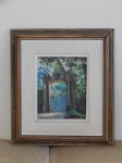 FERNANDO GOMES - "Portão de Parque", óleo sobre eucatex, assinado, 24 x 19cm. Moldura em madeira 43 x 38cm.