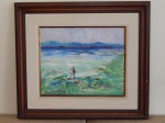 MANOEL SANTIAGO (Manaus, AM 1897-Rio de Janeiro, RJ 1987) "Marinha" óleo sobre tela, 47 x 38cm. Assinado e datado 1980. Moldura em madeira, 64 x 72cm.